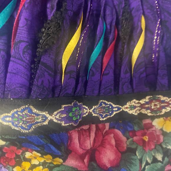 Patchwork Quilted Art To Wear Open Front Jacket Colorful Maximalist 90s SZ XL** - Picture 8 of 15